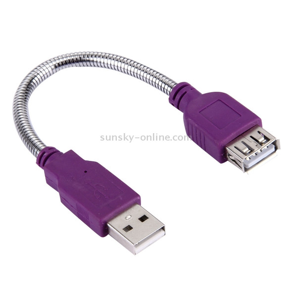 10cm USB 2.0 Outcrop Female to USB 2.0 Male Metal Soft Hose Adapter Cable(Purple)