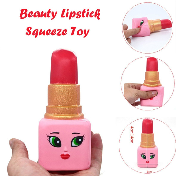2 PCS Soft Beauty Lipstick Slow Rising Squeeze Relieve Stress Toy Squishy Stress Relief Toy Funny Kids Toy