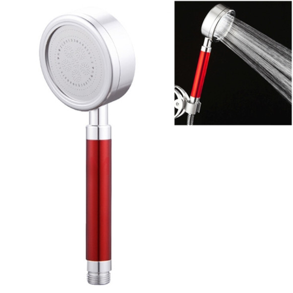 Space Aluminum Round Shape High Pressure Handheld Shower Head Water Saving Bathroom Accessories, Size: 23 x 8.2 x 2cm(Red)