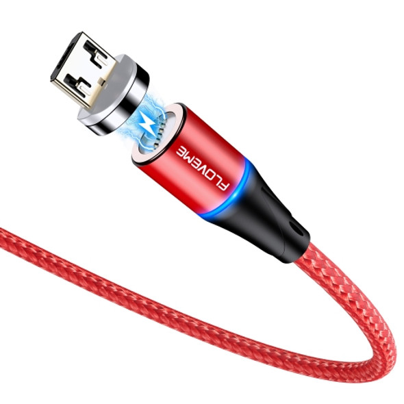 FLOVEME 1m Micro USB to USB Round Head Magnetic 3A Fast Charging & Data Cable(Red)