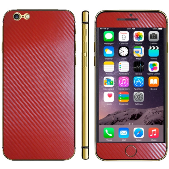 Carbon Fiber Texture Mobile Phone Decal Stickers for iPhone 6 & 6S(Red)