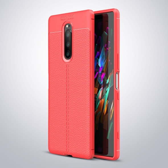Litchi Texture TPU Shockproof Case for Sony Xperia XZ4 / Xperia 1 (Red)
