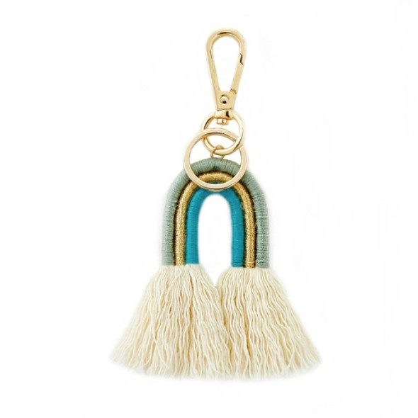 2 PCS Hand-Woven Bohemian Tassel Bag Pendant(Green Color K68204)