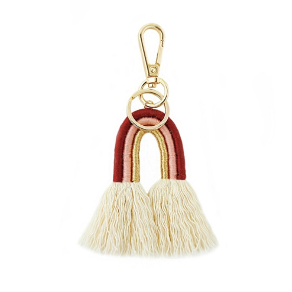 2 PCS Hand-Woven Bohemian Tassel Bag Pendant(Red Color K68204)