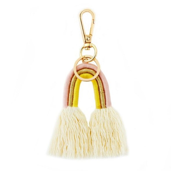 2 PCS Hand-Woven Bohemian Tassel Bag Pendant(Yellow Color K68204)