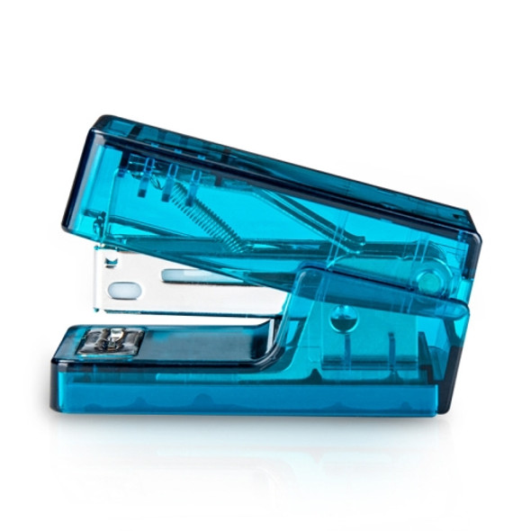 2 PCS Deli NS083F Mini Handheld Office Small Stapler(Transparent Blue)