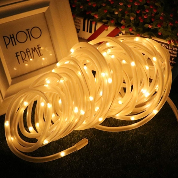 Holiday Party Decoration Tube String Lights LED Garden Decoration Casing Light with Remote Control, Spec: 12m 100 LEDs Battery Powered(Warm Light)