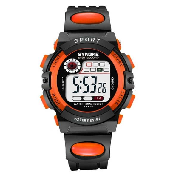 SYNOKE 99269 Children Sports Waterproof Digital Watch, Colour: Small (Orange)
