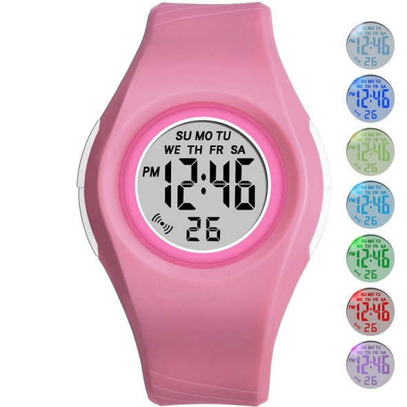 SYNOKE 8140 Student Jelly Colorful Luminous Waterproof Digital Watch(Tender Pink)