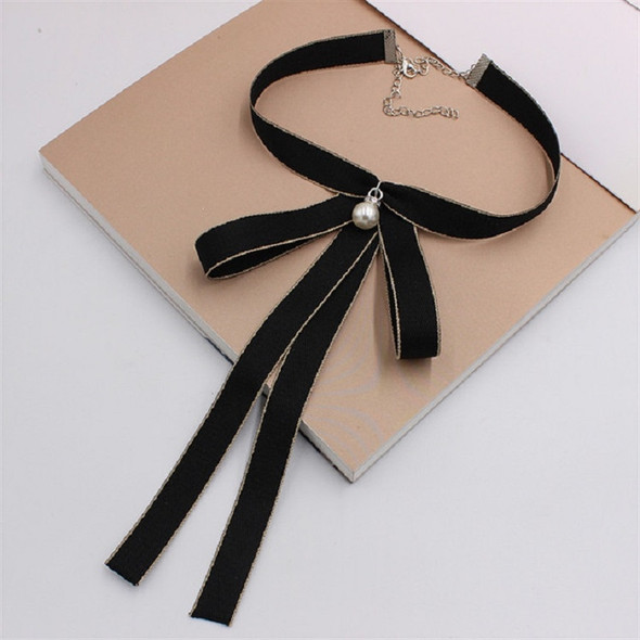 Women Wild Uniform Bow-knot Bow Tie(Black)