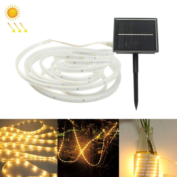 HLA100 5m 12V 100 LEDs Casing Solar Light Bar Waterproof Solar Tennis Light String Christmas Tree Garden Decoration(Warm White Light)