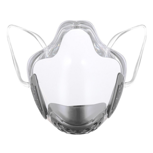 2 PCS PC Shield Isolation Anti-Fog Anti-Splash Protective Lip Language Face Shield, Size: Free Size(Gray)