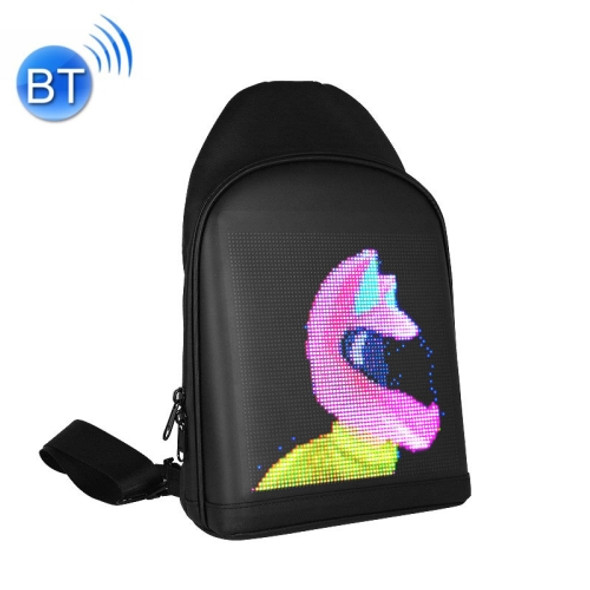Outdoor LED Display Crossbody Bag Personality USB Bluetooth Small Bag, Size: 7 inch(Black)