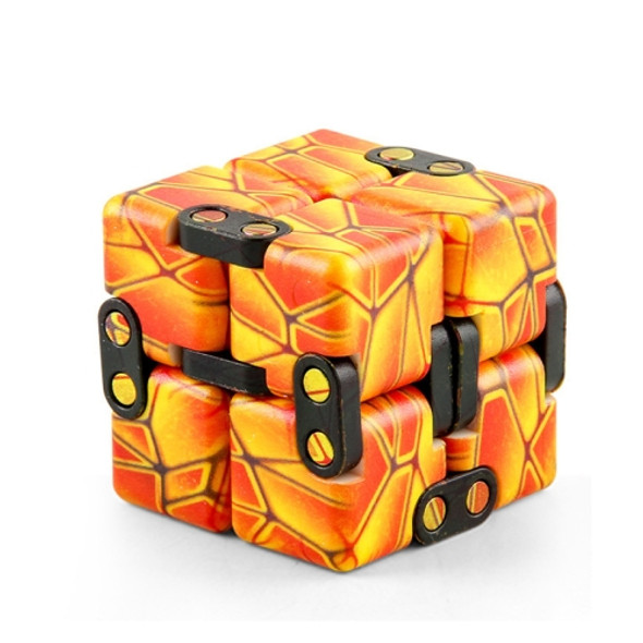 3 PCS Intellectual Decompression Unlimited Folding Magic Cubes(Stone Pattern Orange)