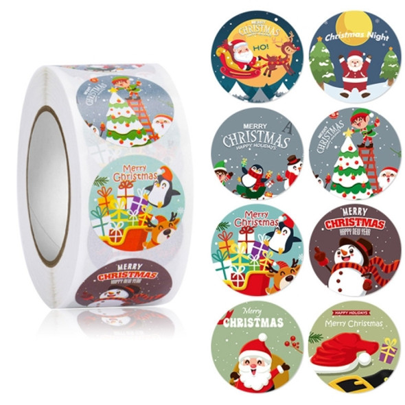 5 Rolls Christmas Gift Sticker Decoration Label Sealing Sticker(HA052)