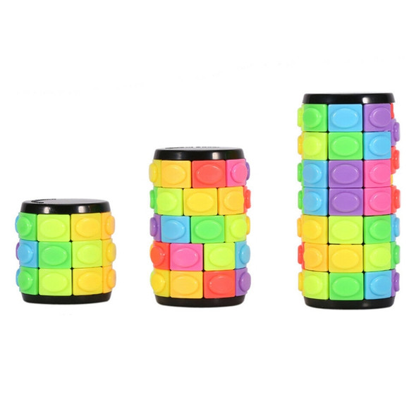 3 PCS Corn Magic Cube Cylindrical Rotating  Magic Cube Educational Decompression Toy, Colour: 7-layer Black