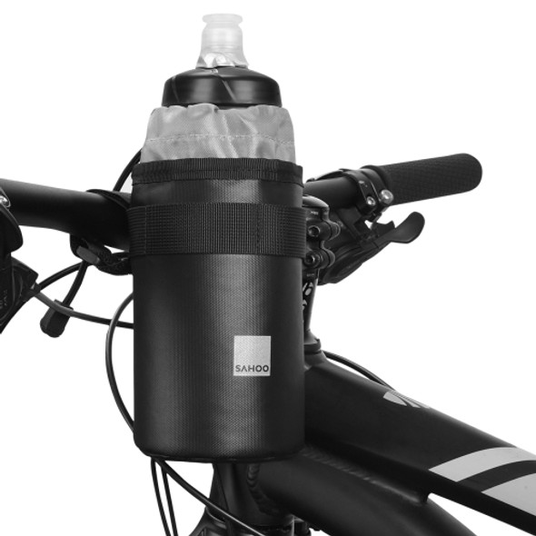 SAHOO 0.5L Bicycle Thermal Insulation Polyester Water Bottle Chartered Front Bag(Black )