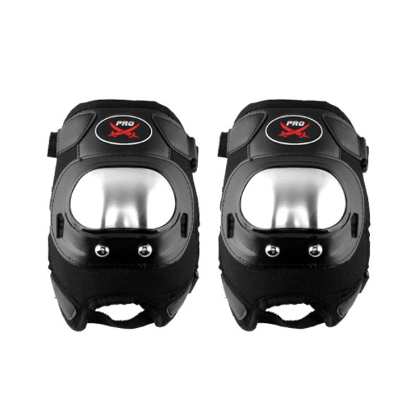 PRO Stainless Steel Knee Pads Riding Equipment Safety Protective Gear(Black)