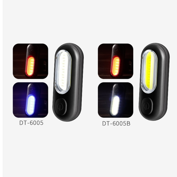 GOOFY DT-6005 Bike Light USB Rechargeable Tail Light Mountain Bike Night Warning LED Light, Colour: 6005B Red White Light