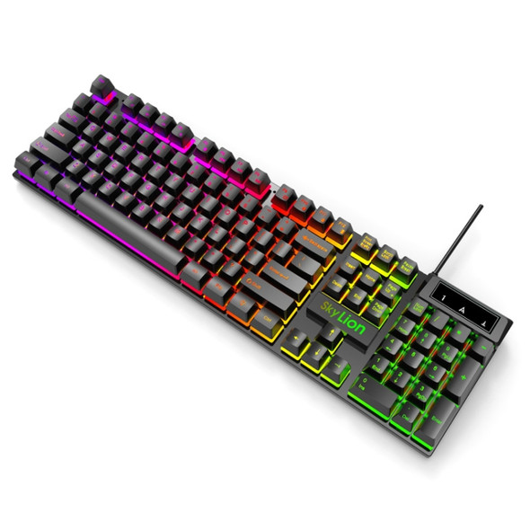 Skylion H600 1600dpi 104-Keys Wired Luminous Keyboard Manipulator Gaming Keyboard, Colour:  Keyboard (Black Characters)