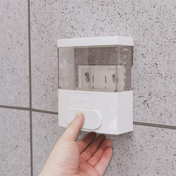 300ml Wall-mounted Plastic Singe-Tube Manual Press-type Shower Gel Foam Soap Dispenser(White)