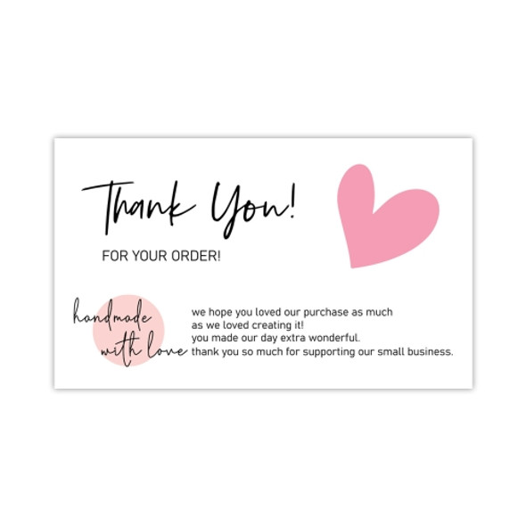 200 PCS Coated Paper Thank You Card Gift Card Packaging English Card(Q21)