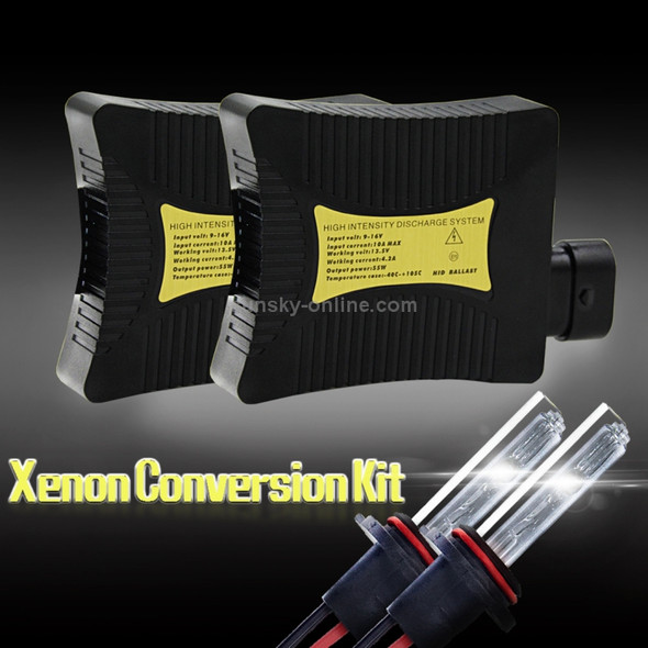 55W 9005/H10/HB3 4300K HID Xenon Conversion Kit with High Intensity Discharge Slim Ballast, Warm White