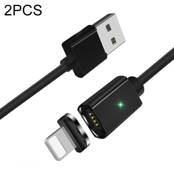 2 PCS ESSAGER Smartphone Fast Charging and Data Transmission Magnetic Cable with 8 Pin Magnetic Head, Cable Length: 1m(Black)