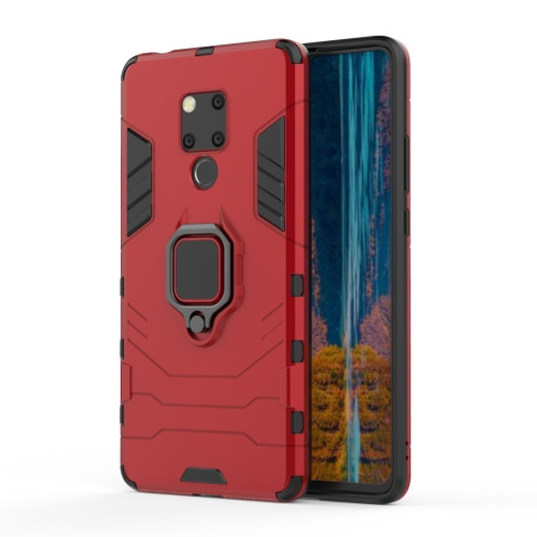 PC + TPU Shockproof Protective Case for Huawei Mate 20 X, with Magnetic Ring Holder(Red)