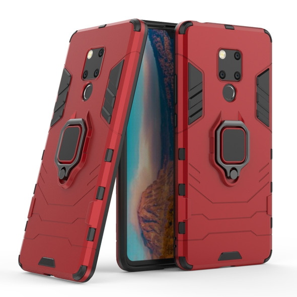 PC + TPU Shockproof Protective Case for Huawei Mate 20 X, with Magnetic Ring Holder(Red)