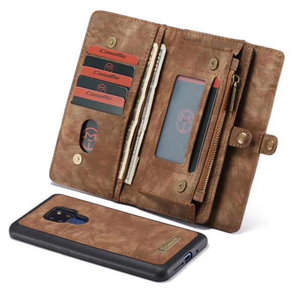 CaseMe-008 Detachable Multifunctional Horizontal Flip Leather Case for Huawei Mate 20, with Card Slot & Holder & Zipper Wallet & Photo Frame (Coffee)