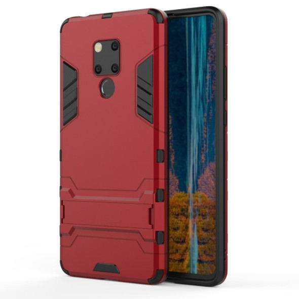 Shockproof PC + TPU Case for Huawei Mate 20 X, with Holder(Red)