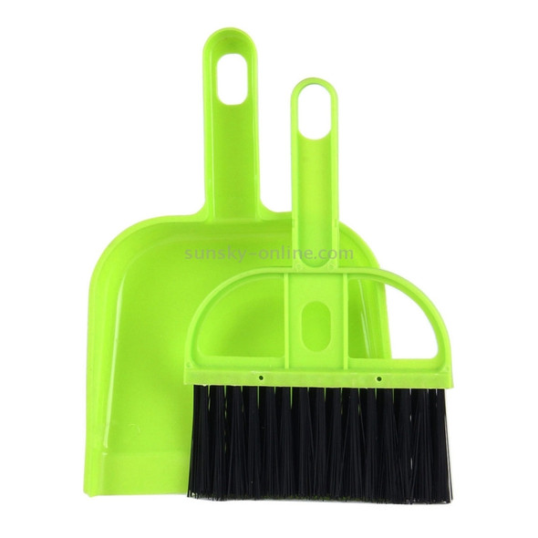 Mini Desktop Car Keyboard Sweep Cleaning Brush Small Broom Dustpan Set(Green)