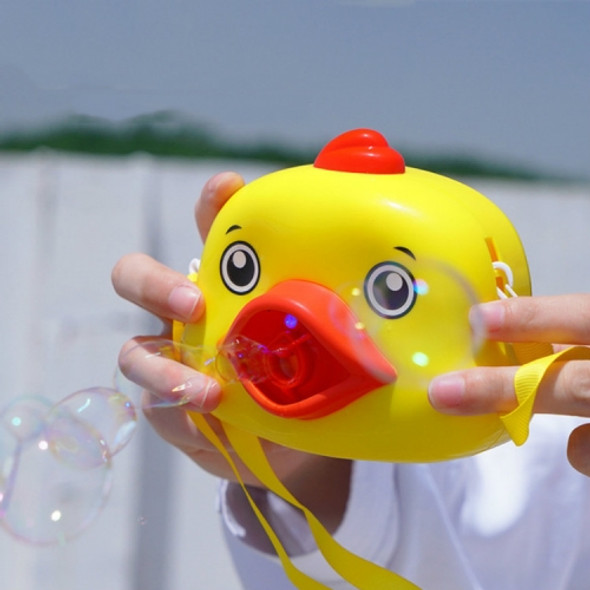 Children Automatic Electric Little Yellow Duck Camera Bubble Machine