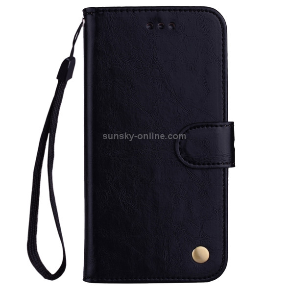 Business Style Oil Wax Texture Horizontal Flip Leather Case for Huawei Honor 8X, with Holder & Card Slots & Wallet(Black)