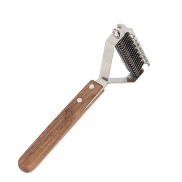 Walnut Pet Stainless Steel Cleaning And Grooming Comb, Specification: Double-sided