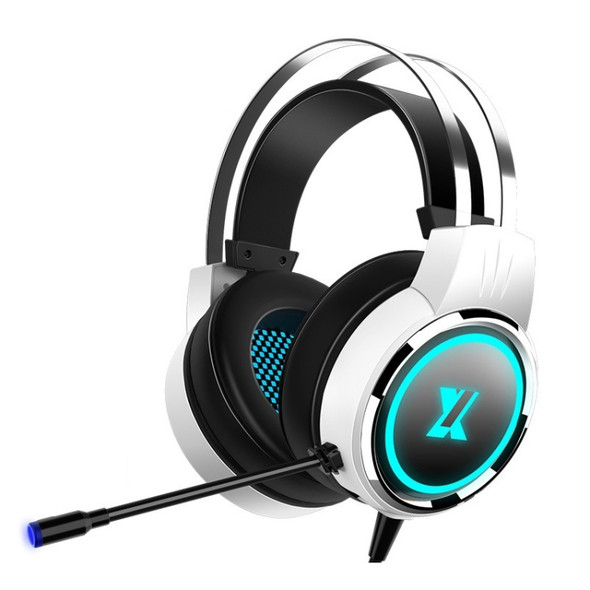 Heir Audio Head-Mounted Gaming Wired Headset With Microphone, Colour: X8 Double Hole Upgrade (Stars White)