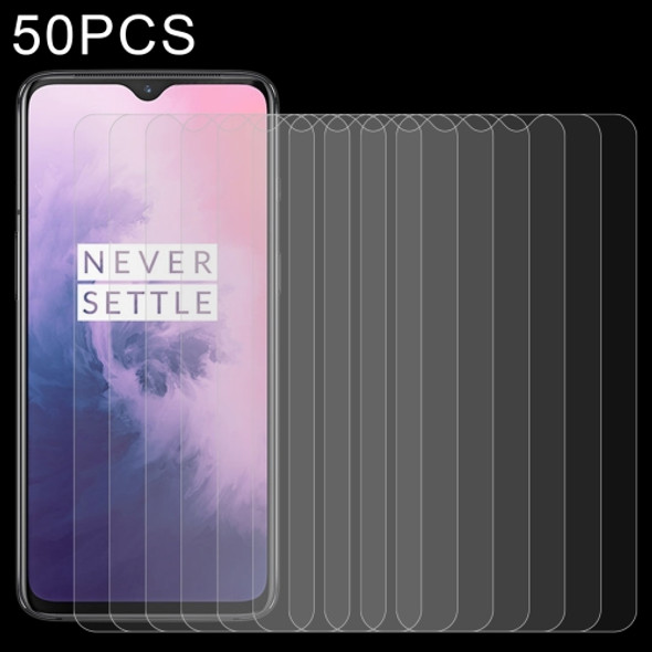 50 PCS 0.26mm 9H 2.5D Tempered Glass Film for OnePlus 7