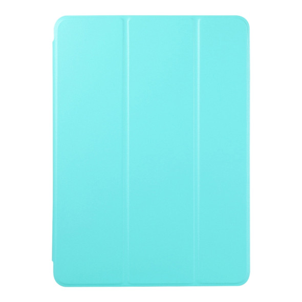 For iPad Pro 12.9 inch(2020) Horizontal Flip Ultra-thin Double-sided Clip Non-buckle Magnetic PU Leather Tablet Case With Three-folding Holder & Sleep / Wake-up Function(Sky Blue)