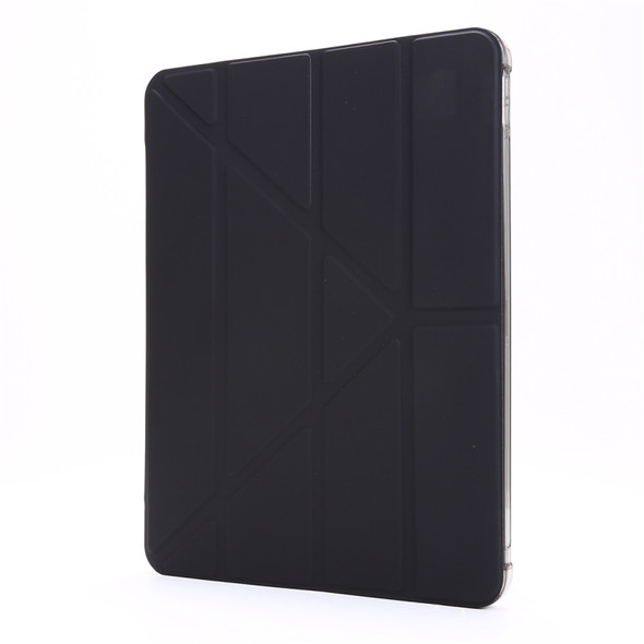 For iPad Pro 11 (2020/2018) / Air 2020 10.9 Multi-folding Horizontal Flip PU Leather + Shockproof TPU Tablet Case with Holder & Pen Slot(Black)