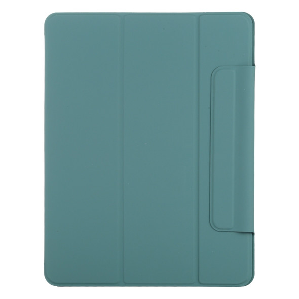 Horizontal Flip Ultra-thin Double-sided Clip Fixed Buckle Magnetic PU Leather Tablet Case With Three-folding Holder & Sleep / Wake-up Function For iPad Pro 12.9 inch (2020)(Green)