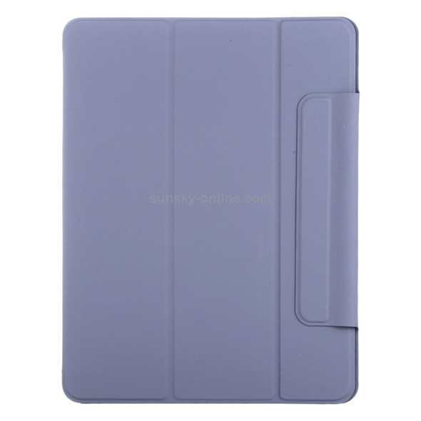 Horizontal Flip Ultra-thin Double-sided Clip Fixed Buckle Magnetic PU Leather Tablet Case With Three-folding Holder & Sleep / Wake-up Function For iPad Pro 12.9 inch (2020)(Purple)