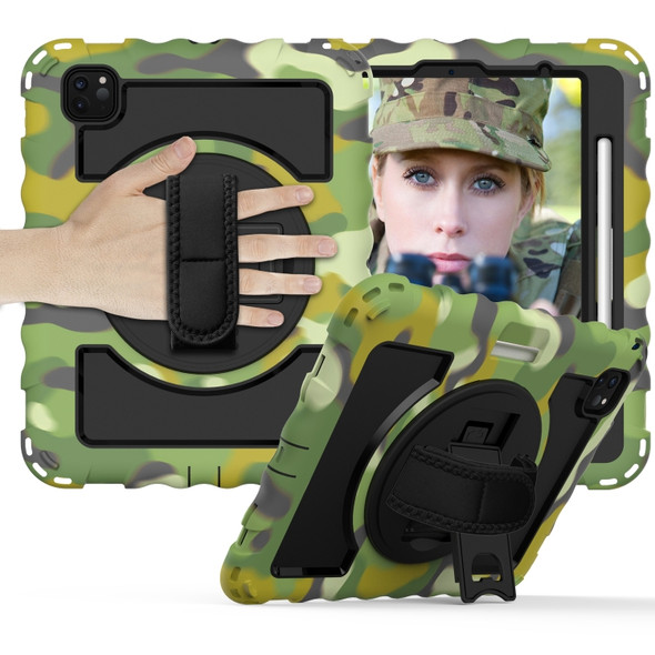 For iPad Pro 11 (2020) PC + Silicone Shockproof Combination Tablet Case with 360 Degree Rotating Holder & Handle(Camouflage)