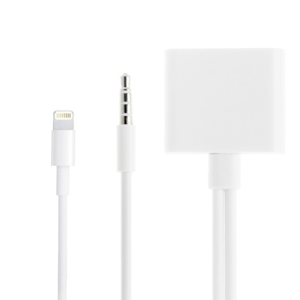 2 in 1 30 Pin Female to 8 Pin + 3.5mm Audio Cable Converter, Not Support iOS 10.3.1 or Above Phone(White)