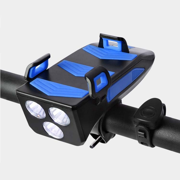 Bicycle Light + Mobile Phone Bracket + Speaker Multifunctional Bicycle Headlight, Battery Capacity:4000 mAh(Blue)
