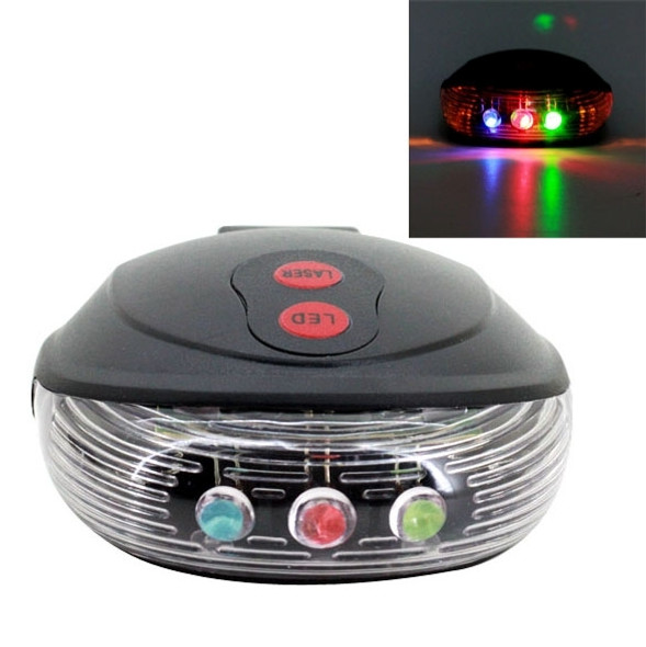 Shell Shape Bicycle Safety Rear Warning Tail Light with 2 Laser Beams and Colorful Lights