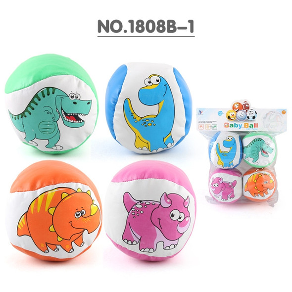1609A-1 Children Soft Leather Ball Cartoon Pattern Solid Cotton-Filled Sponge Ball