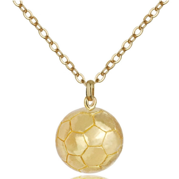 2 PCS Three-Dimensional Sports Ball Pendant Necklace,Style: Women Football Champagne Gold