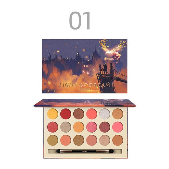 Eyeshadow Palette 18-color Matte Pearlescent Powder Earth Color Waterproof Durable Three-dimensional Eye Shadow(01# Dream By Light)