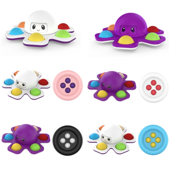 3 PCS Face-Changing Octopus Bubble Top Decompression Toy, Colour: White